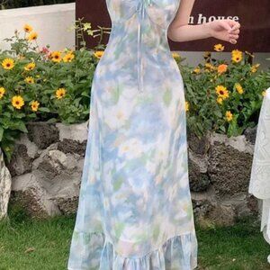 Floral ruffled maxi dress